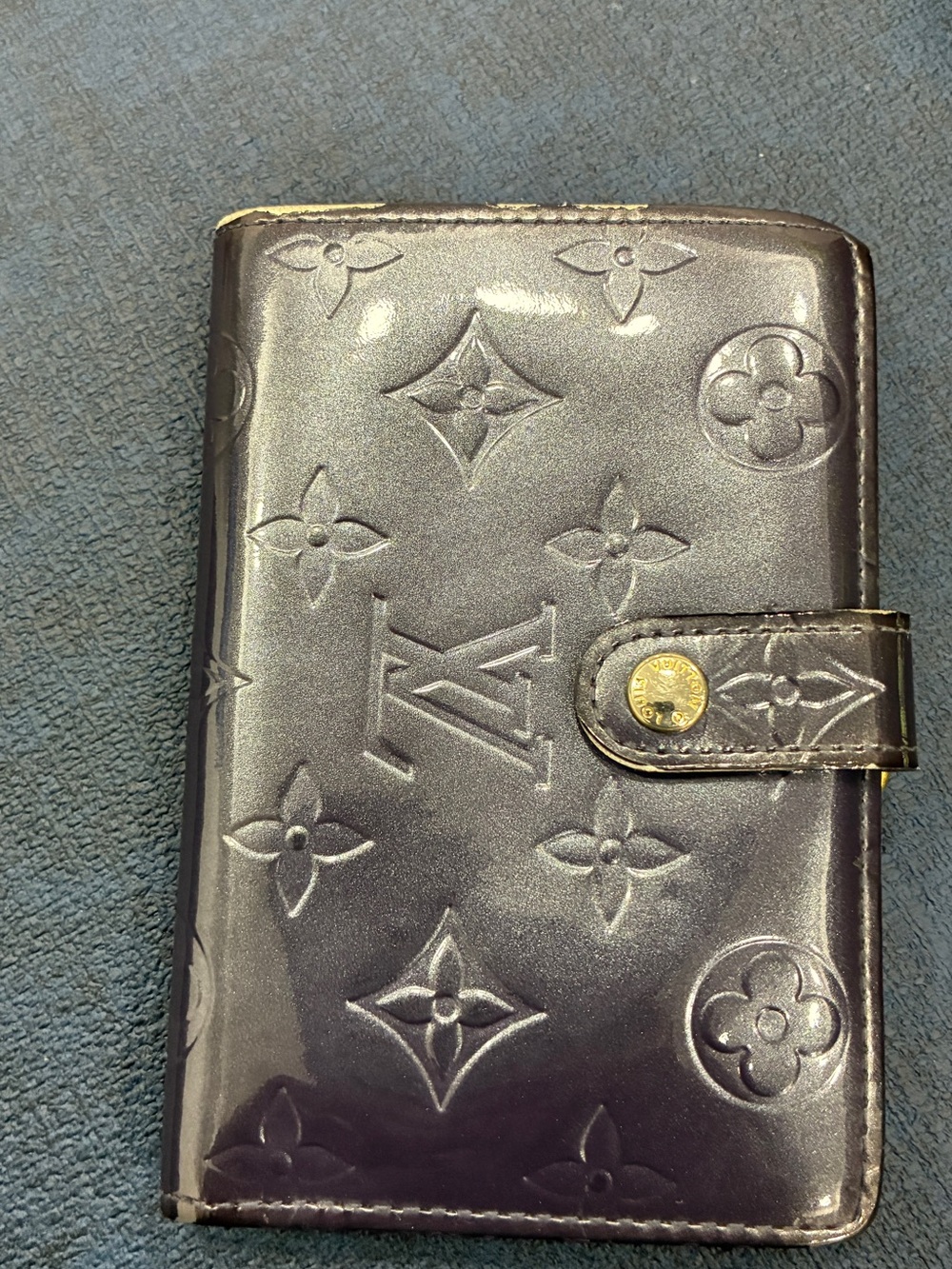 Louis Vuitton Vernis French Purse Wallet Dark Purple Patent Leather preowned